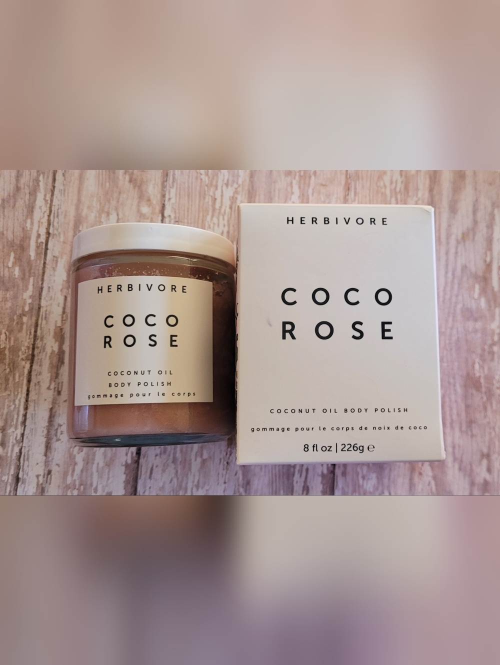 Herbivore Botanicals Coco Rose Body Polish - White and Pink